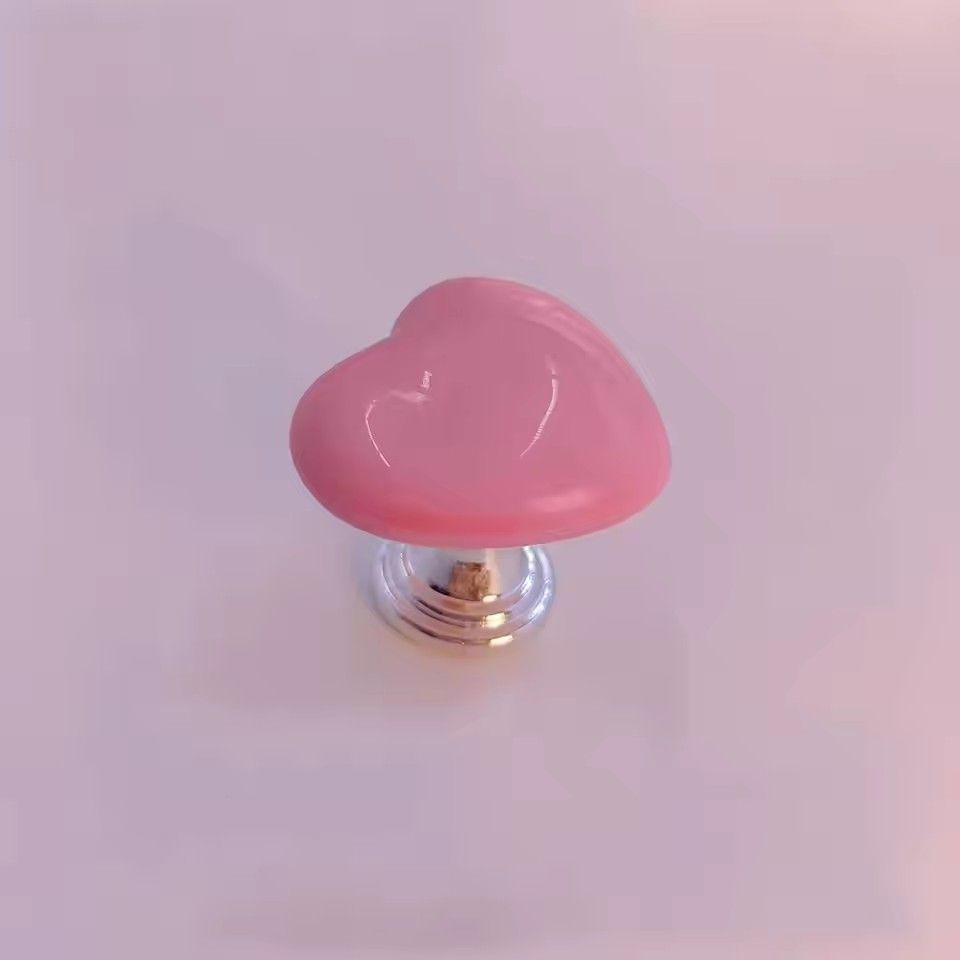 1pc Colorful Love Heart Shaped Plastic Toilet Tank Button Help Adhesive Handle, Portable Accessory Handle Press Tool