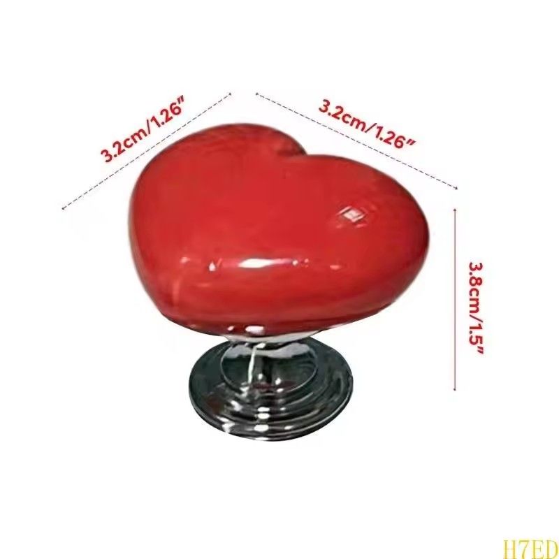 1pc Colorful Love Heart Shaped Plastic Toilet Tank Button Help Adhesive Handle, Portable Accessory Handle Press Tool