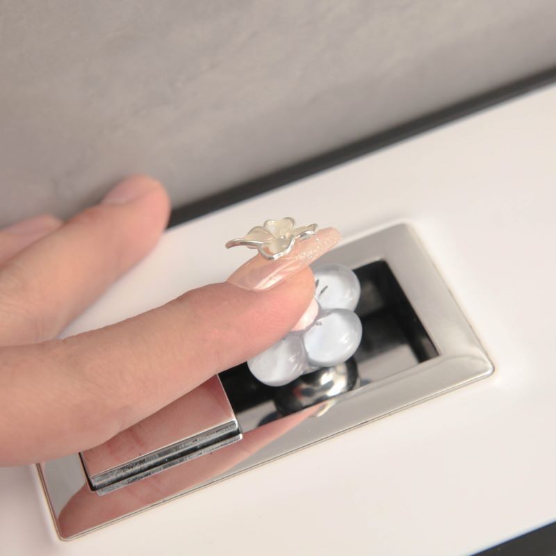 1pc Toilet Pressure Button with Pink Handle, Long Nail Protector, Waterjet Pressure Switch for Room, Toilet Tank Press