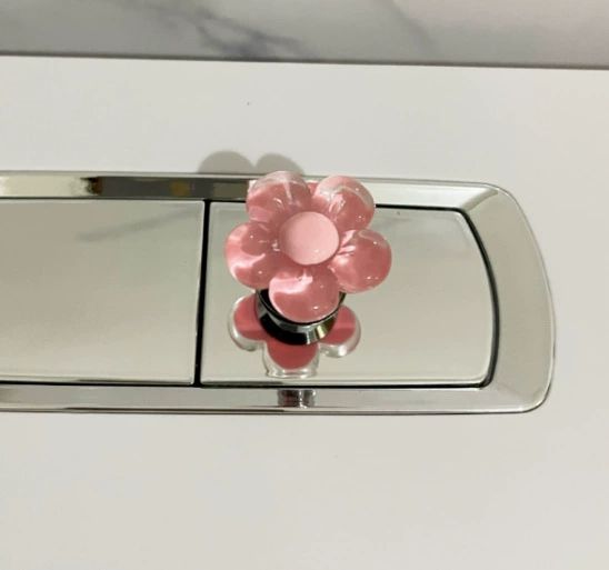1pc Toilet Pressure Button with Pink Handle, Long Nail Protector, Waterjet Pressure Switch for Room, Toilet Tank Press