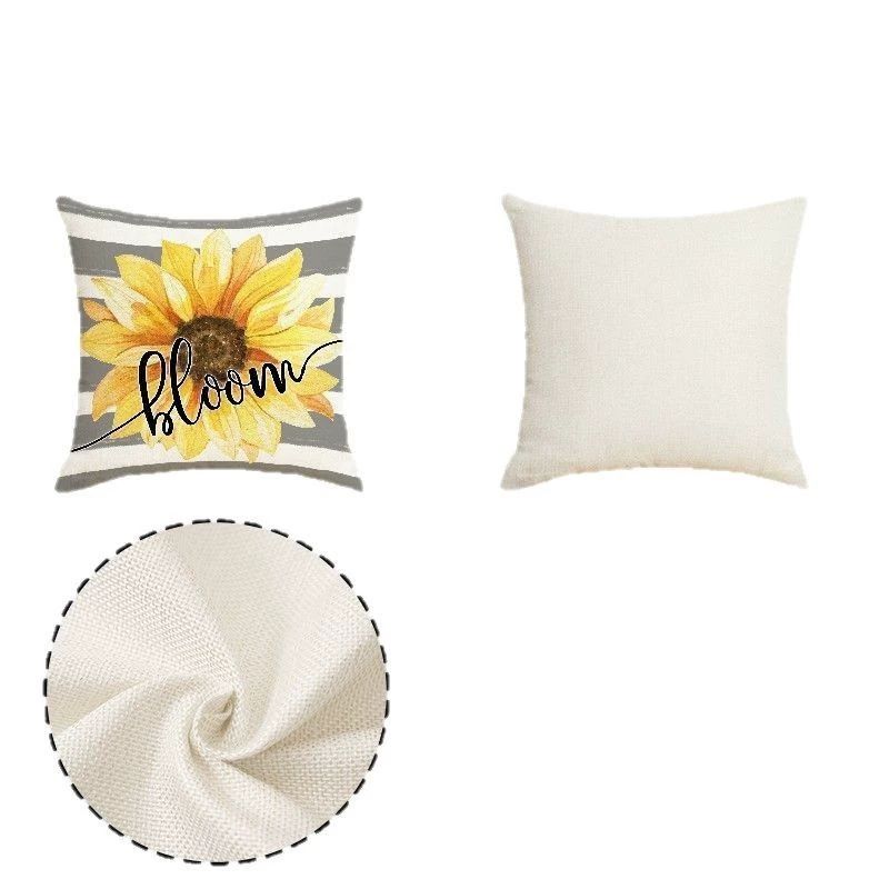 Pillow Cover, Home Linen Summer Plant Flower Sofa, Decorative Gift, Double-sided Printed Home Pillowcase