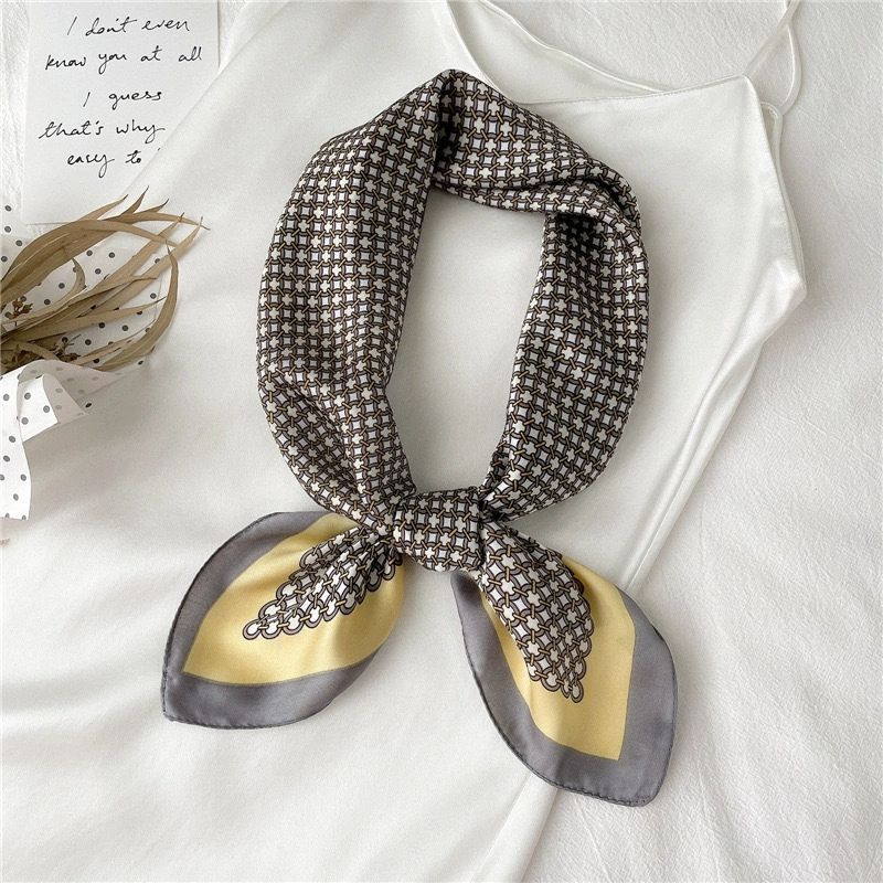 70cm Fashionable Luxury Brand Square Silk Scarf, Satin Neck Tie, Women's Hair Scarf, Head Scarf, Scarf, Hijab Scarf