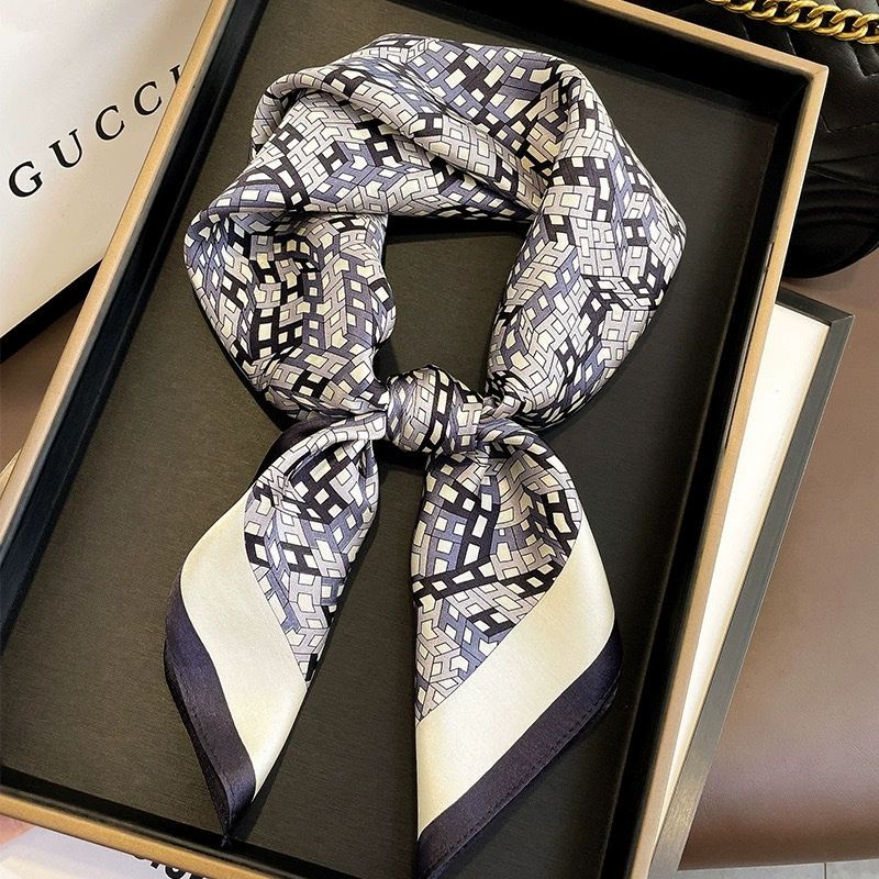70cm Fashionable Luxury Brand Square Silk Scarf, Satin Neck Tie, Women's Hair Scarf, Head Scarf, Scarf, Hijab Scarf