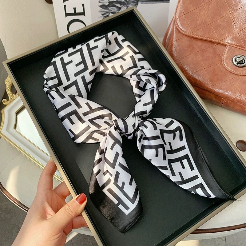 70cm Fashionable Luxury Brand Square Silk Scarf, Satin Neck Tie, Women's Hair Scarf, Head Scarf, Scarf, Hijab Scarf