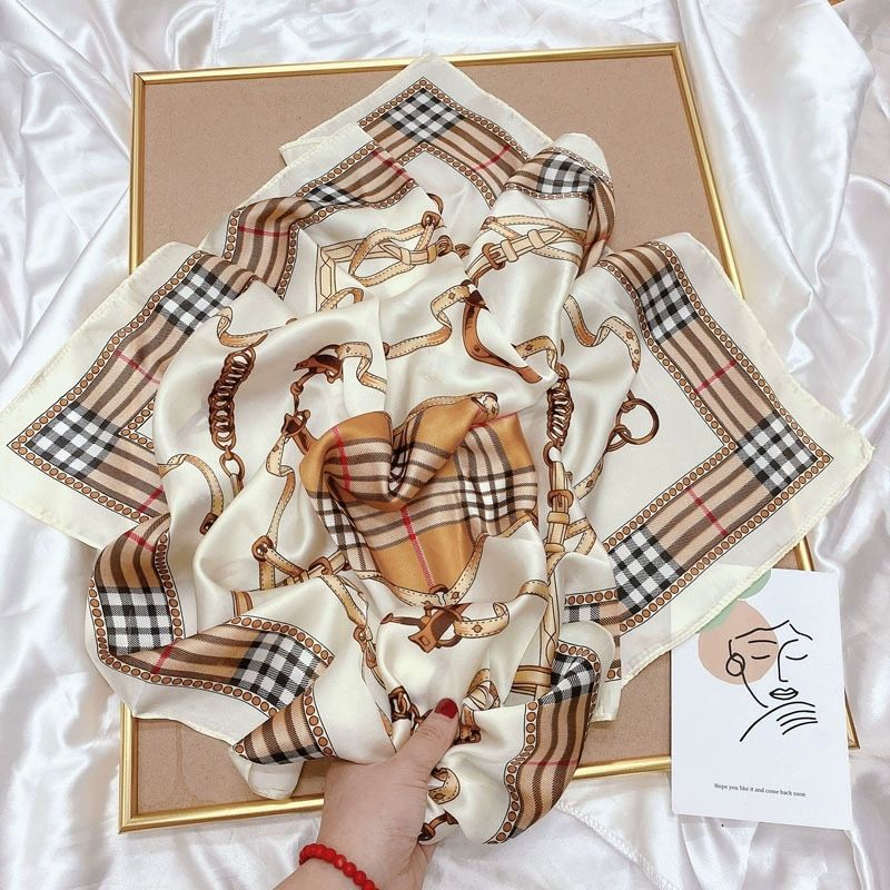 70cm Fashionable Luxury Brand Square Silk Scarf, Satin Neck Tie, Women's Hair Scarf, Head Scarf, Scarf, Hijab Scarf