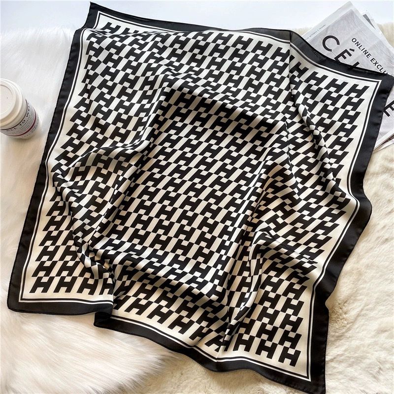 70cm Fashionable Luxury Brand Square Silk Scarf, Satin Neck Tie, Women's Hair Scarf, Head Scarf, Scarf, Hijab Scarf