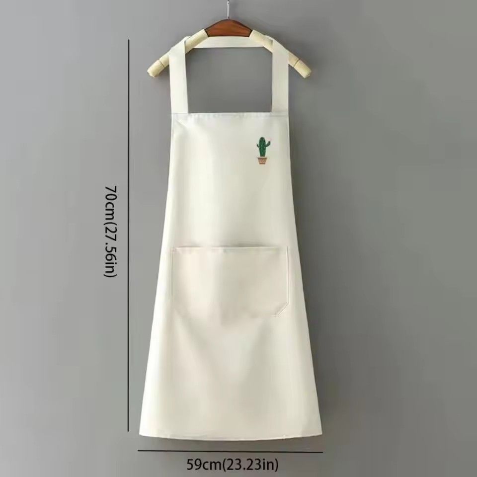 Waterproof and oil-proof Apron, Beautiful Cartoon Apron Korean Version, Rainbow Cactus Crtoon Apron for Home, Kitchen