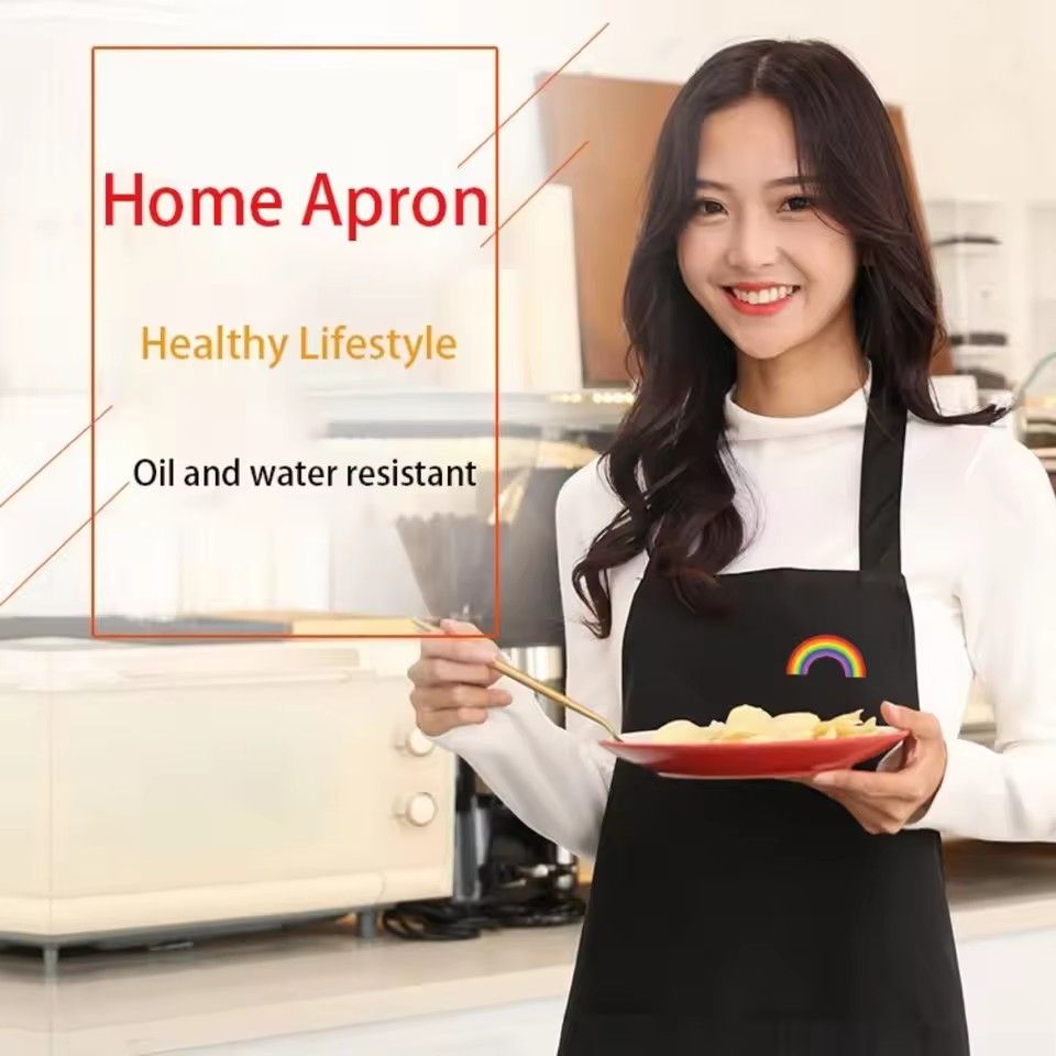 Waterproof and oil-proof Apron, Beautiful Cartoon Apron Korean Version, Rainbow Cactus Crtoon Apron for Home, Kitchen