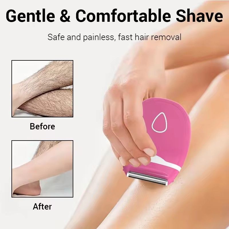 Electric Cordless Shaver for Women Wet and Dry Use with Detachable Head for Bikini Legs Underarm Painless Hair Removal Trimmer