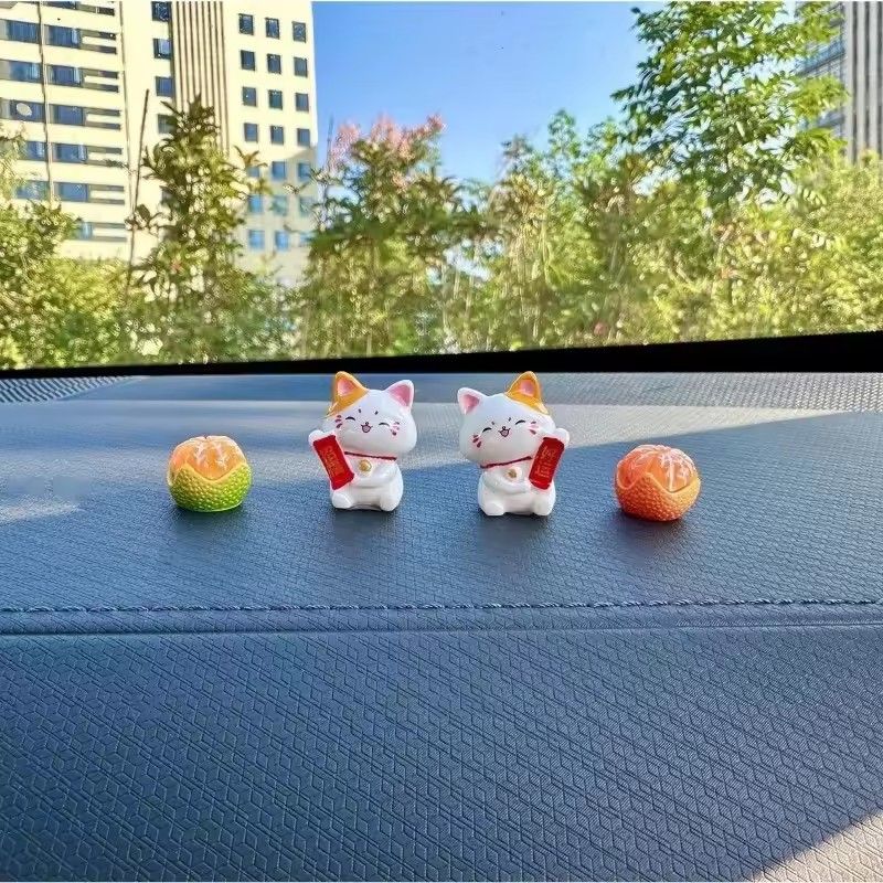 8pcs Figurines Miniature Cute Lucky Cat Micro Landscape Crafts Ornaments for Home Decorations Animal Car Decor Room Accessories