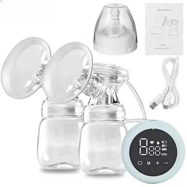 Double Sided Electric Breast Pump, Powerful Breast Pump, USB Electric Baby Bottle, Hot and Cold Pad Breast Pump