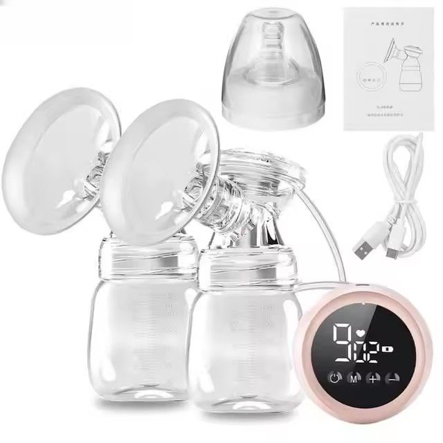 Double Sided Electric Breast Pump, Powerful Breast Pump, USB Electric Baby Bottle, Hot and Cold Pad Breast Pump
