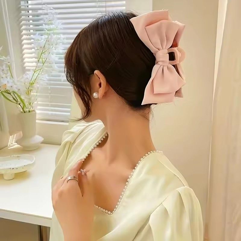 Fashion Women Bow Hairpin Korean Version Of Solid Color Butterfly Satin Hair Clips Girls Hair Accessories Headwear
