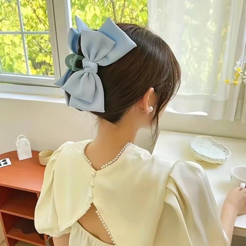 Fashion Women Bow Hairpin Korean Version Of Solid Color Butterfly Satin Hair Clips Girls Hair Accessories Headwear