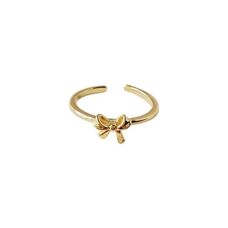 Ladies' Gold Rings And Adjustable Bow Rings For Weddings, Engagement Parties, And Fashion Gifts