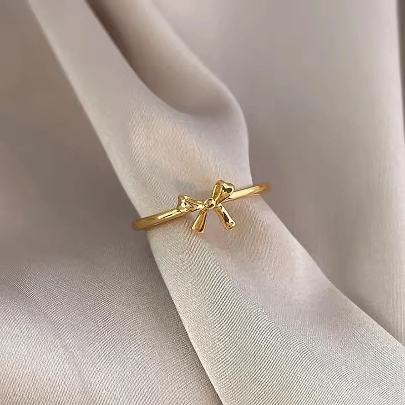 Ladies' Gold Rings And Adjustable Bow Rings For Weddings, Engagement Parties, And Fashion Gifts
