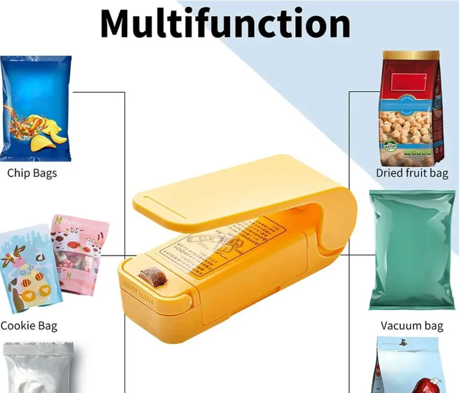 Mini Packaging Sealer, Insulated Plastic Bag for Food, Portable Sealing for Snacks, Kitchen Tools