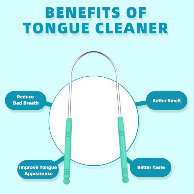 Stainless Steel Tongue Scraper, Oral Cleaner, Oral Breath Cleaning Tool, Oral Care, Portable, Healthy, Durable, Improves Hygiene