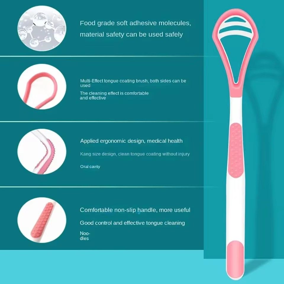 Tongue Cleaner for Professional Tongue Cleaner, Oral Care Tools, Adult Reusable Double-sided Tongue Cleaning Scraper Brush