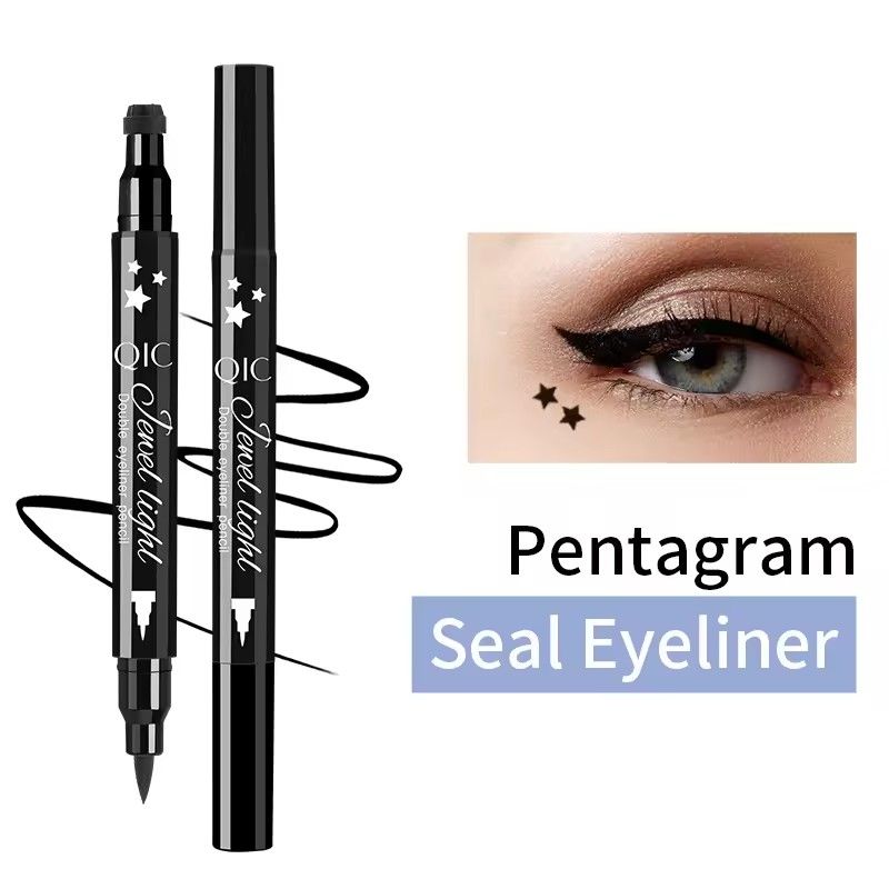 Black Eyeliner Pencil Waterproof, Quick Drying, Long Lasting, 2 in 1, Double Tip Seal, Liquid Eyeliner, Cosmetic Makeup view 8