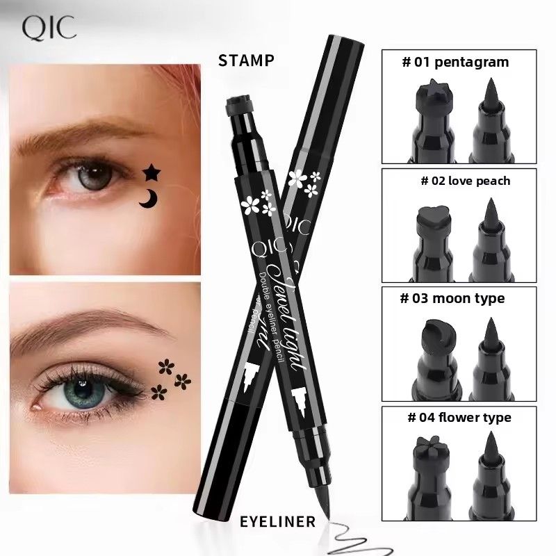 Black Eyeliner Pencil Waterproof, Quick Drying, Long Lasting, 2 in 1, Double Tip Seal, Liquid Eyeliner, Cosmetic Makeup view 5