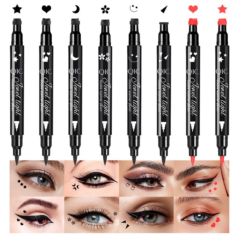 Black Eyeliner Pencil Waterproof, Quick Drying, Long Lasting, 2 in 1, Double Tip Seal, Liquid Eyeliner, Cosmetic Makeup