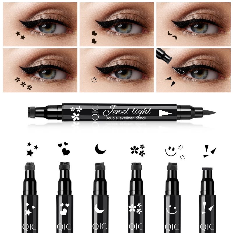 Black Eyeliner Pencil Waterproof, Quick Drying, Long Lasting, 2 in 1, Double Tip Seal, Liquid Eyeliner, Cosmetic Makeup view 2