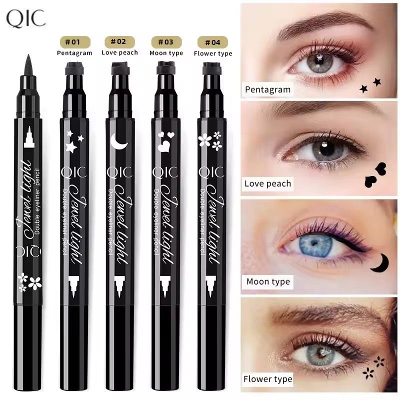 Black Eyeliner Pencil Waterproof, Quick Drying, Long Lasting, 2 in 1, Double Tip Seal, Liquid Eyeliner, Cosmetic Makeup view 4
