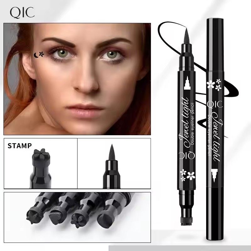 Black Eyeliner Pencil Waterproof, Quick Drying, Long Lasting, 2 in 1, Double Tip Seal, Liquid Eyeliner, Cosmetic Makeup view 3