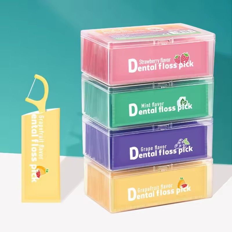 30pcs Fruit Flavored DSental Floss individually Packaged With 30 Ultra-fine Dental Floss Sticks, Disposable Toothpicks