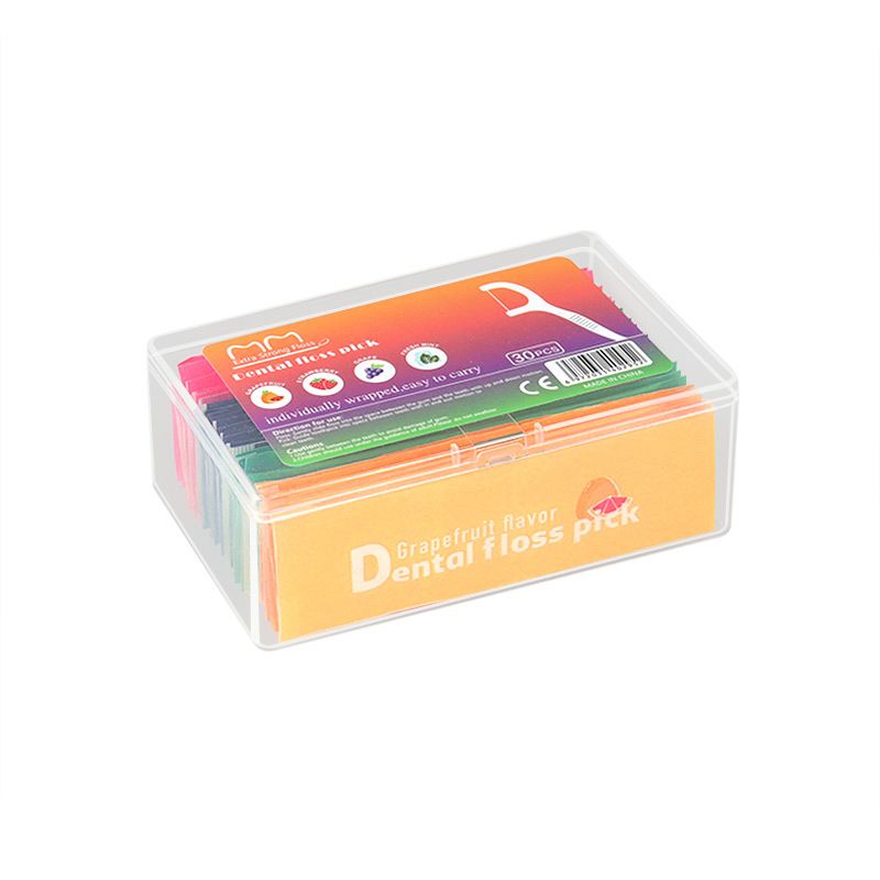 30pcs Fruit Flavored DSental Floss individually Packaged With 30 Ultra-fine Dental Floss Sticks, Disposable Toothpicks