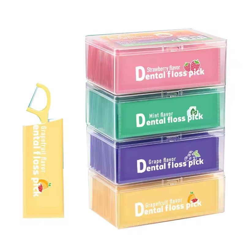 30pcs Fruit Flavored DSental Floss individually Packaged With 30 Ultra-fine Dental Floss Sticks, Disposable Toothpicks