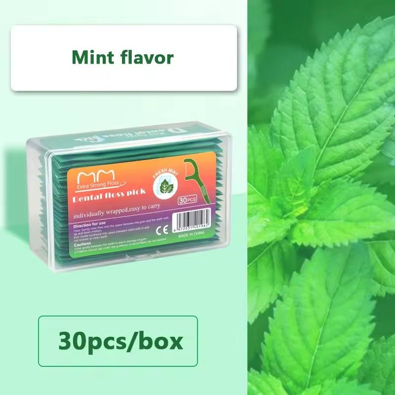 30pcs Fruit Flavored DSental Floss individually Packaged With 30 Ultra-fine Dental Floss Sticks, Disposable Toothpicks