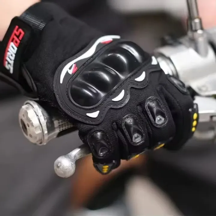 Full Finger Protective Motorcycle Gloves for Outdoors, Breathable Sports Gloves for Racing, Cycling, Street Riding, Fitness C-685