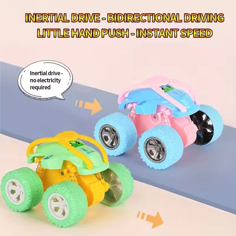 Colorful Inertia Macaron Four Wheel Drive Car, Pink Small Car, Toy Car, Girl, Child, Baby, Fall Resistant