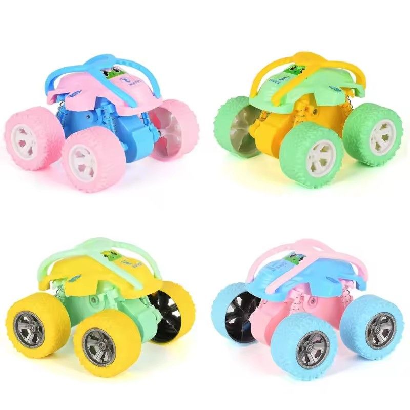 Colorful Inertia Macaron Four Wheel Drive Car, Pink Small Car, Toy Car, Girl, Child, Baby, Fall Resistant