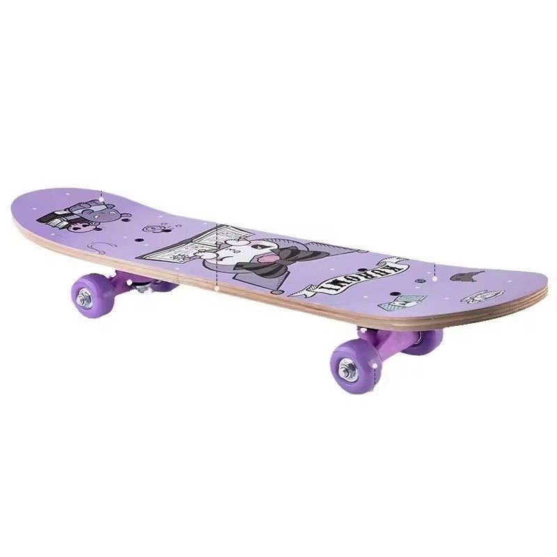 Sanrio skateboard for children from 3 to 6 years, skateboard for beginners, four wheels, double lever board, high elasticity