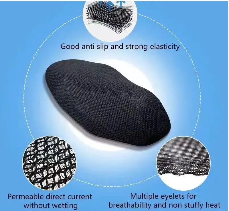 Cool Summer 3D Mesh Motorcycle Seat Cover, Breathable Scooter Seat Covers, Non-Slip Cover, Grille Protection Pad