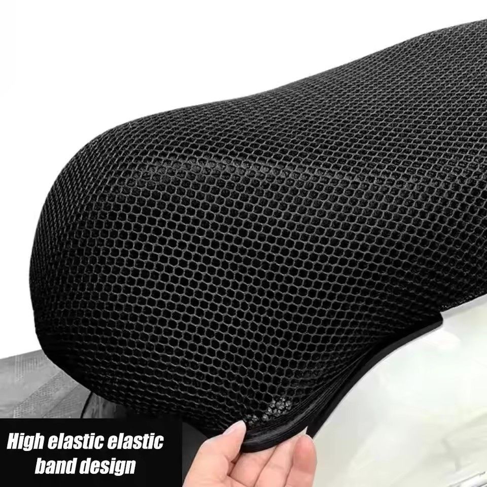 Cool Summer 3D Mesh Motorcycle Seat Cover, Breathable Scooter Seat Covers, Non-Slip Cover, Grille Protection Pad