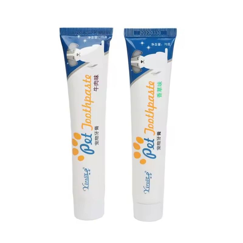 Edible Pet Toothpaste Dental Care, Toothbrush Gel, Vanilla Flavor & Meat, Oral HygienePuppy & Kitten Care Supplies