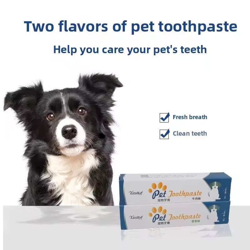 Edible Pet Toothpaste Dental Care, Toothbrush Gel, Vanilla Flavor & Meat, Oral HygienePuppy & Kitten Care Supplies