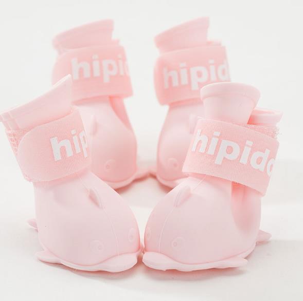 4pcs/set Waterproof Pet Dog Shoes Anti-slip Rain Boots Footwear for Small Cats Dogs Puppy Dog Pet Booties Pet Paw Accessories