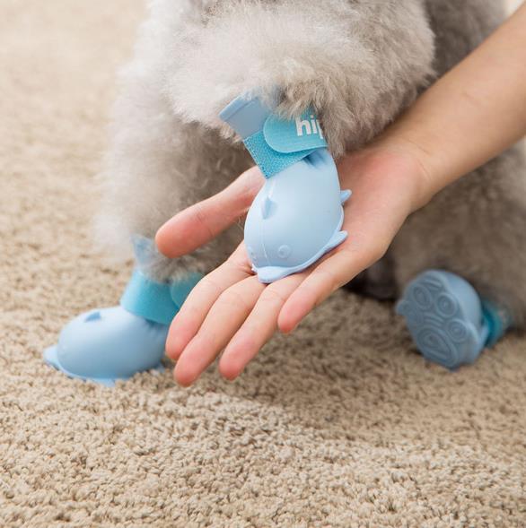 4pcs/set Waterproof Pet Dog Shoes Anti-slip Rain Boots Footwear for Small Cats Dogs Puppy Dog Pet Booties Pet Paw Accessories