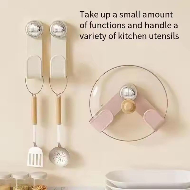 1PC Adjustable Distance Suction Cup Pot Lid Rack Punch-free Nordic Style Wall Mount Pot Lids Holder Stabilize Strong Suction
