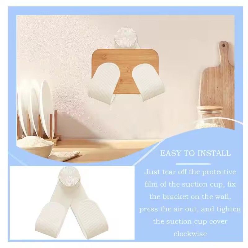 1PC Adjustable Distance Suction Cup Pot Lid Rack Punch-free Nordic Style Wall Mount Pot Lids Holder Stabilize Strong Suction