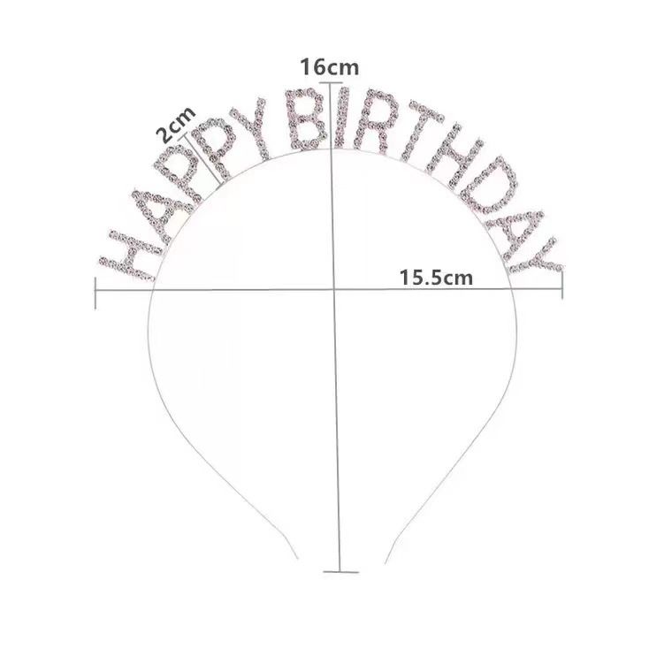 1PC Happy Birthday Crystal Rhinestone Crown Hair Bands for Kids Girl Hoop Headband Wedding Prom Tiaras Hair Jewelry Accessories