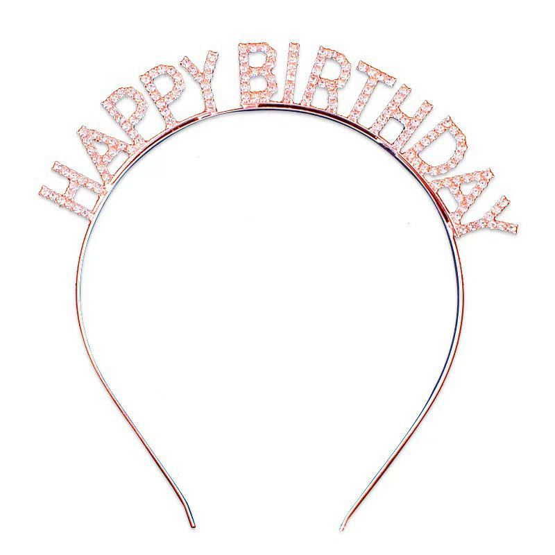 1PC Happy Birthday Crystal Rhinestone Crown Hair Bands for Kids Girl Hoop Headband Wedding Prom Tiaras Hair Jewelry Accessories