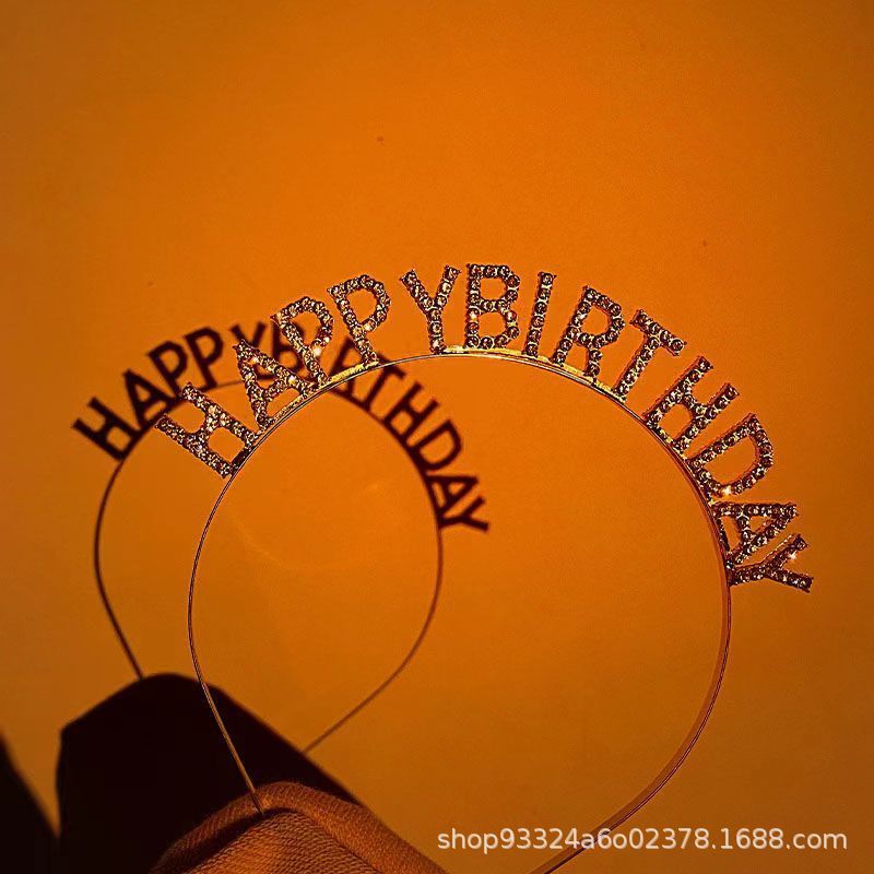 1PC Happy Birthday Crystal Rhinestone Crown Hair Bands for Kids Girl Hoop Headband Wedding Prom Tiaras Hair Jewelry Accessories