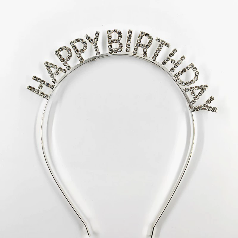 1PC Happy Birthday Crystal Rhinestone Crown Hair Bands for Kids Girl Hoop Headband Wedding Prom Tiaras Hair Jewelry Accessories