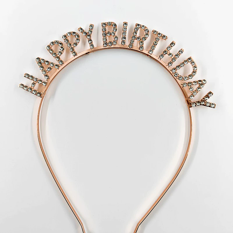 1PC Happy Birthday Crystal Rhinestone Crown Hair Bands for Kids Girl Hoop Headband Wedding Prom Tiaras Hair Jewelry Accessories